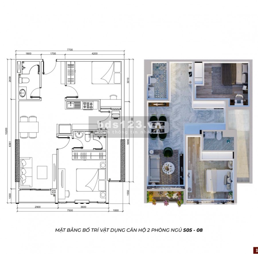 Căn hộ cao cấp sophia Center Phú Cường, giá bán 917 triệu