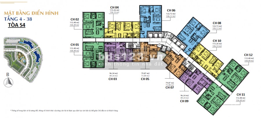CC bán cắt lỗ căn 02PN tòa S2 Sunshine City - Ciputra, DT 92m2, Giá 3.5 tỷ, lH 0944596256