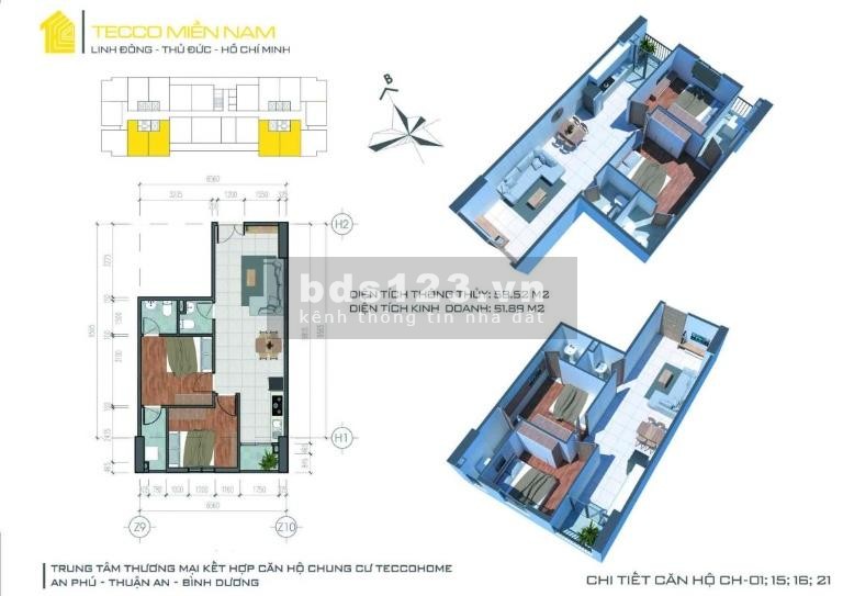 Bán gấp căn hộ 3pn ngay vòng xoay An Phú 76m2 chỉ 365 triệu đợt 1
