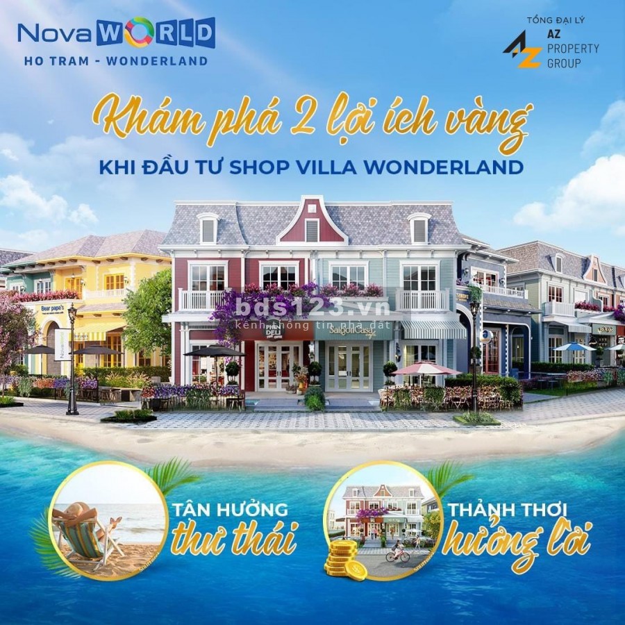 Mở bán Shop villa Wonderland của Nova world Hồ Tràm chỉ 9,8 tỷ/căn. Cam kết thuê 800tr/năm