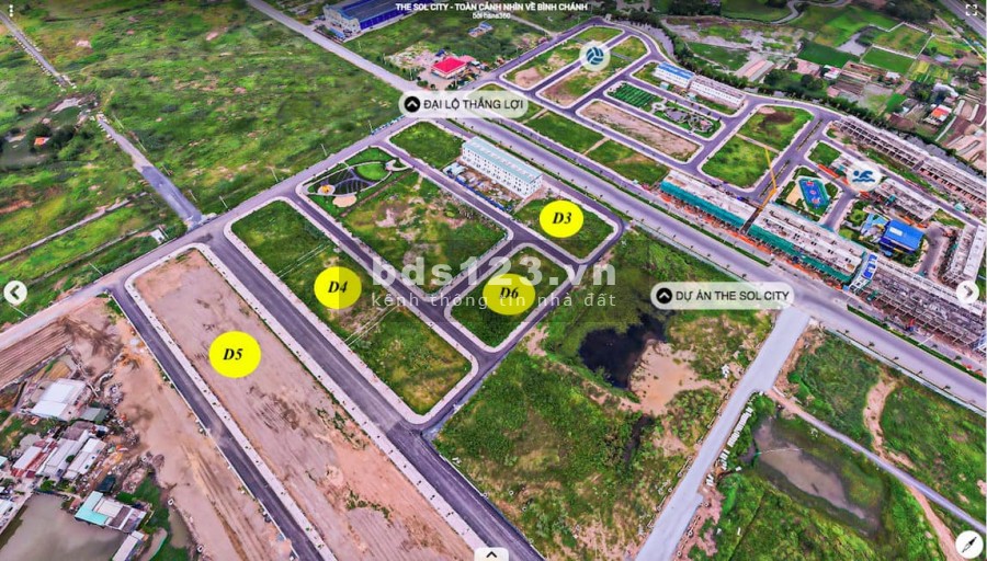 Bán đất nền dự án The Sol City, Cần Giuộc, Long An, 80m2, sổ hồng riêng từng nền