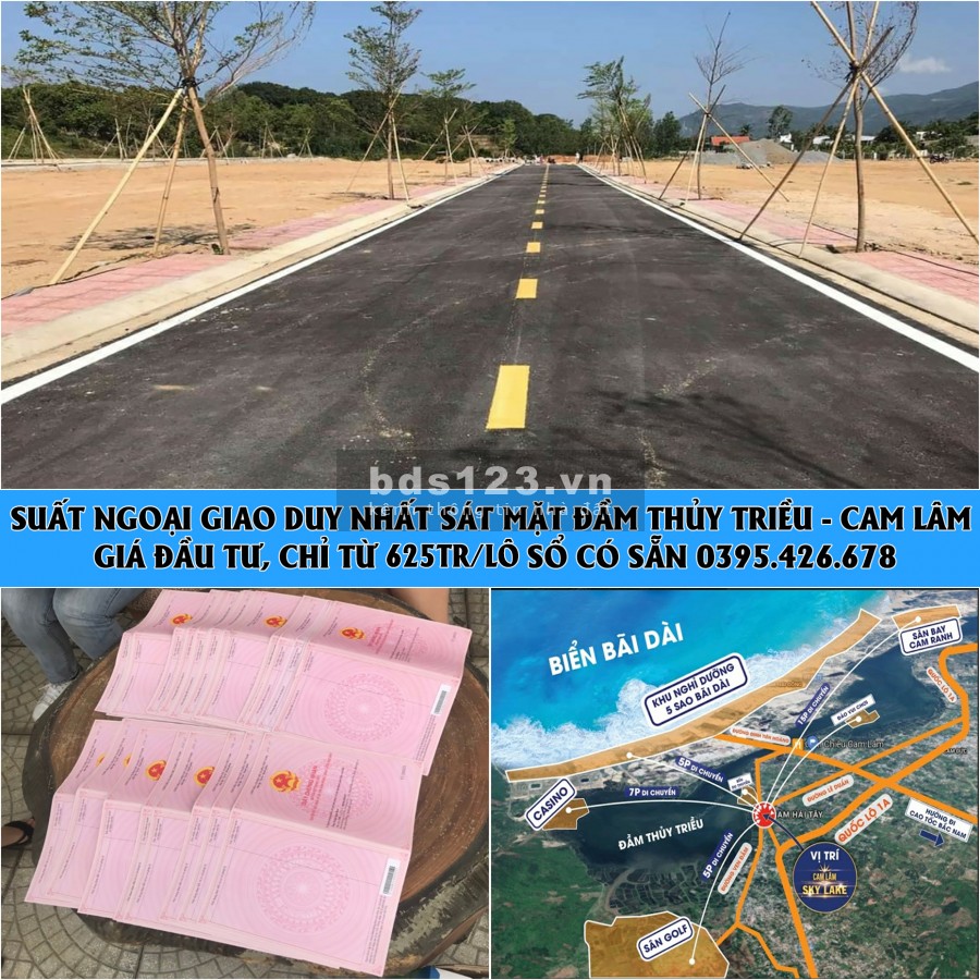 Đất nền Cam Lâm, Bãi dài cách bến du thuyền 200m2, chỉ từ 625 triệu/lô, lhcc