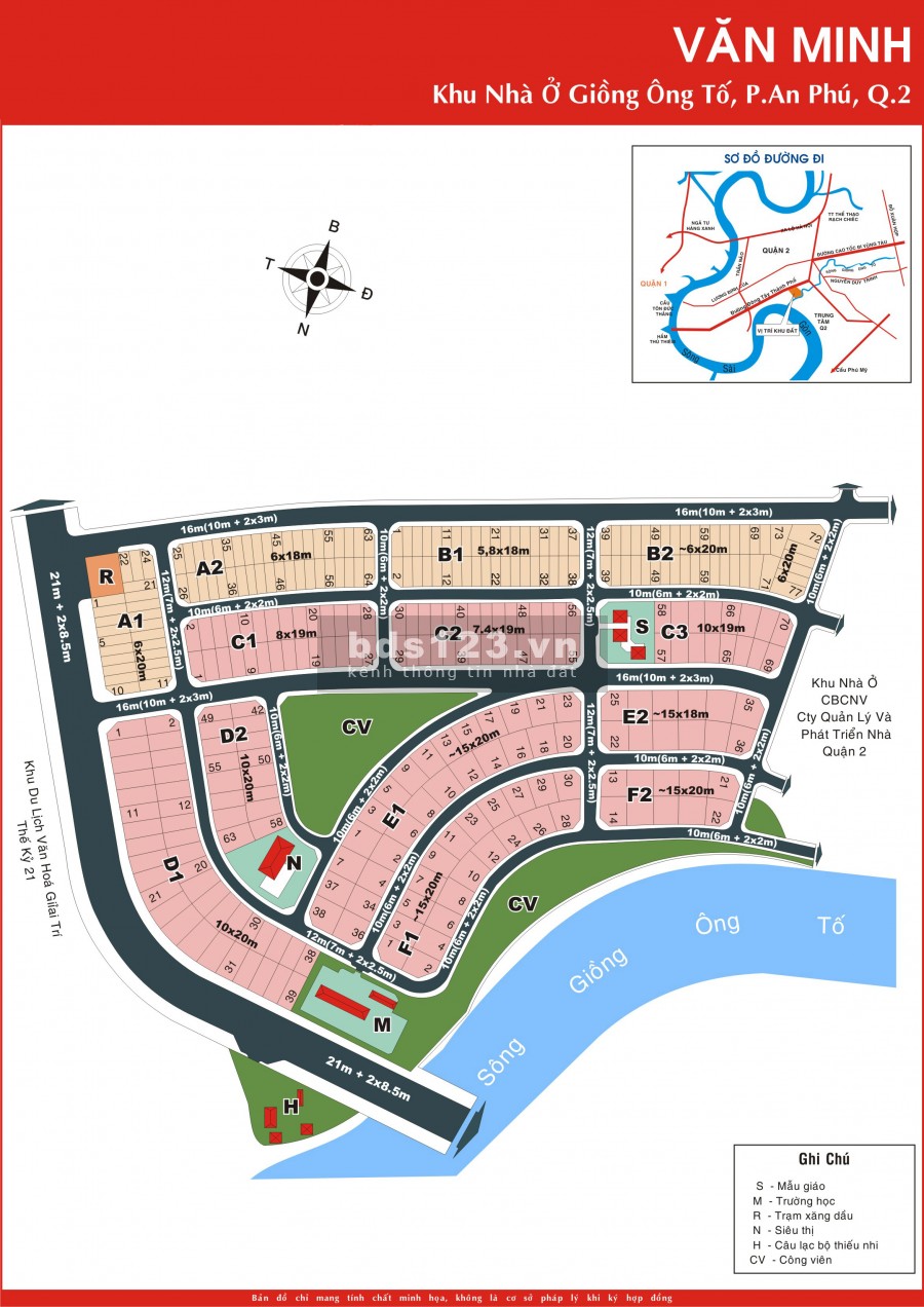 Bán đất nền dự án Văn Minh, Thạnh Mỹ Lợi, Quận 2, giá bán 135 triệu/m2