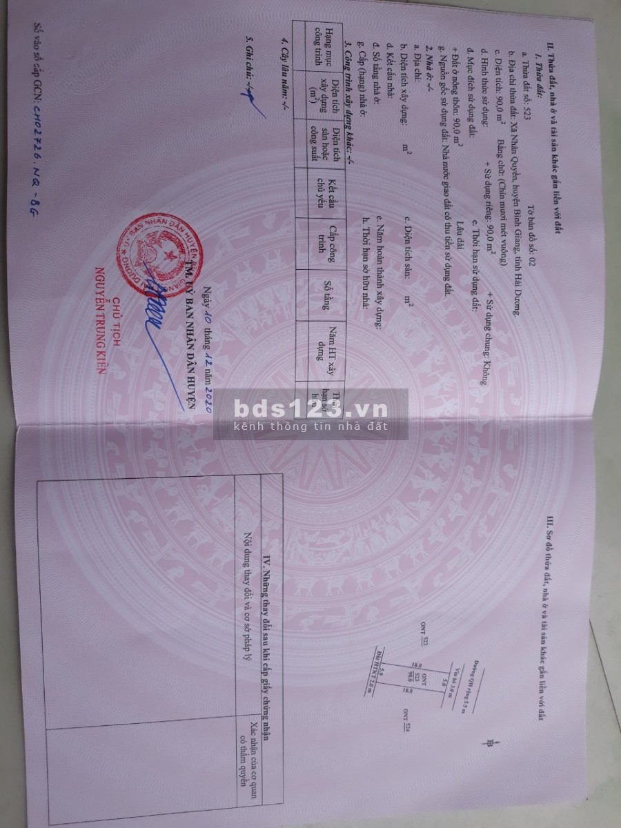 Bán đất giá rẻ mùa Euro tại Nhân Quyến Bình Giang, Hải Dương, lh 0983.926.870