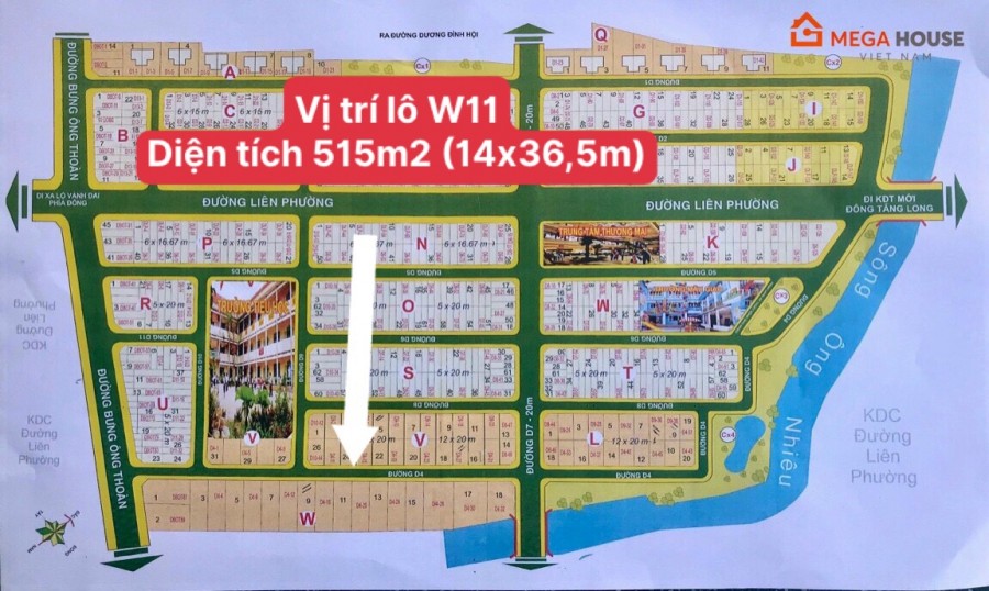 Bán đất Biệt Thự diện tích 515m2 đường Liên Phường, Quận 9. Giá 21.5 tỷ