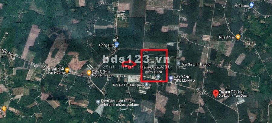 Đất mặt tiền đường bê tông xã Tân Quan Hớn Quản Bình Phước.