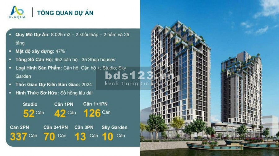 Chính chủ kẹt tiền cần bán căn hộ D-AQUA 2PN giá ra đi chỉ 750tr !!!