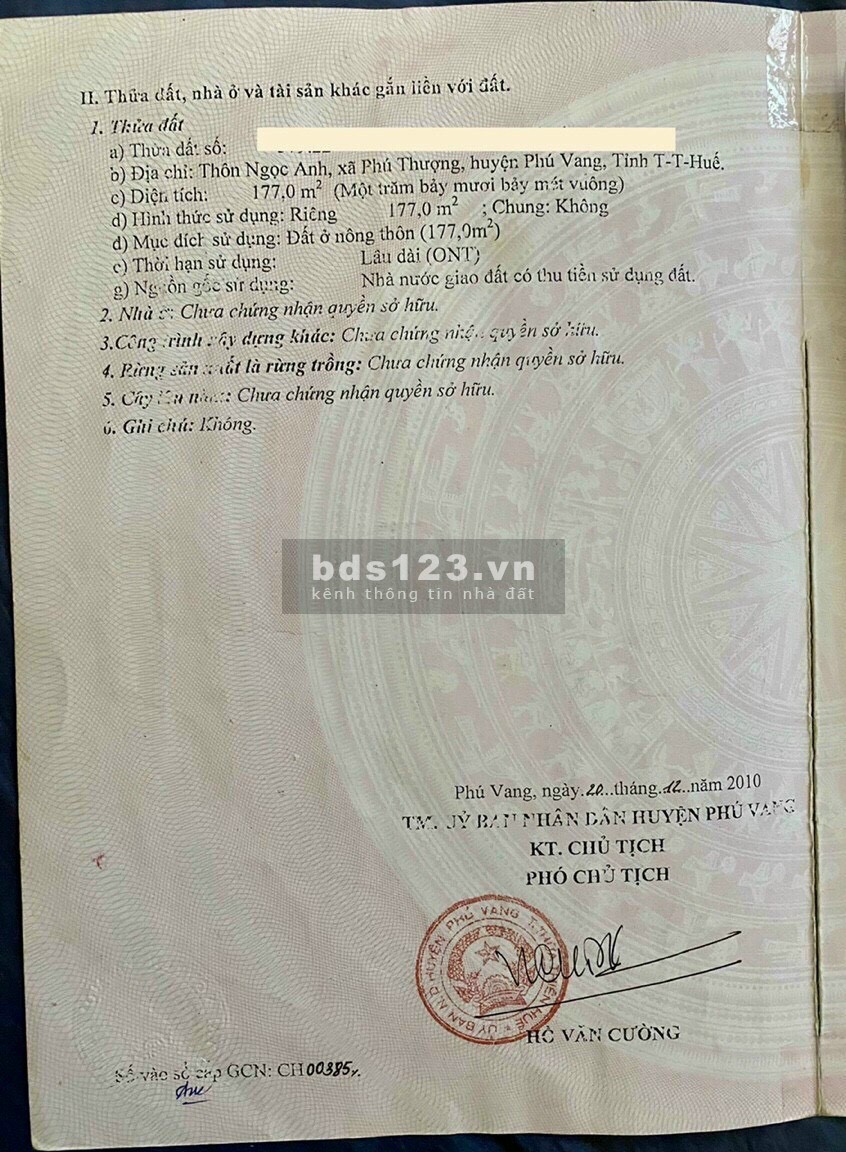 Bán đất khu qui hoạch Ngọc Anh, Phú Thượng, Huế, lh 0968334189