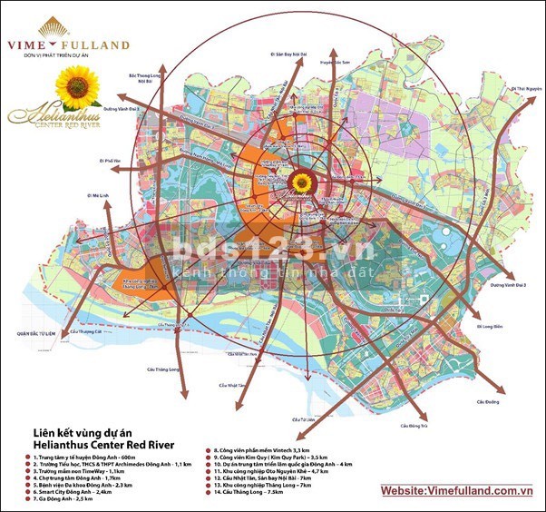 Vimefulland Đông Anh ra mắt Biệt thự, Shophouse Helianthus Center Red River