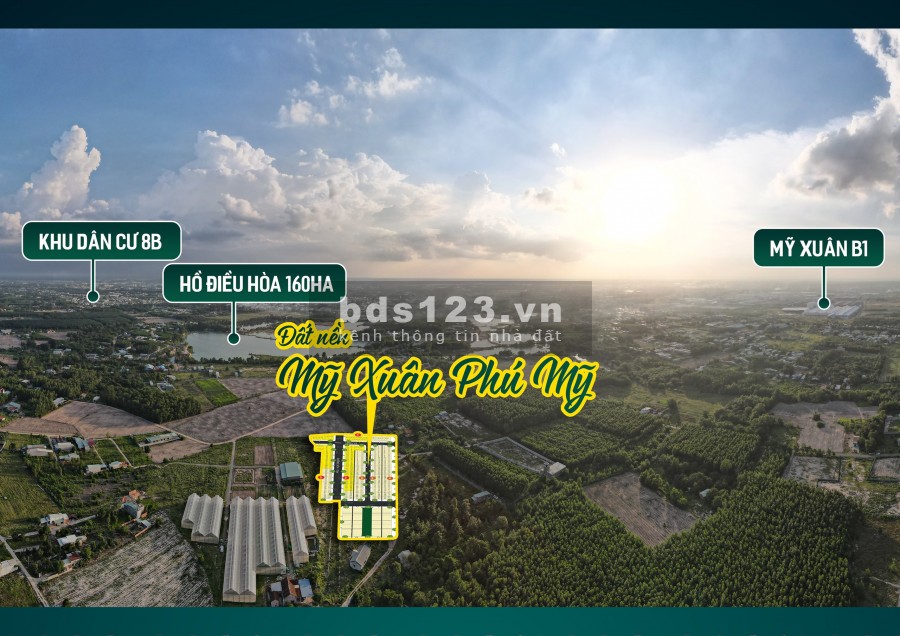 Đất nền Mỹ Xuân, Phú Mỹ, ngay hồ điều hòa 160ha trung tâm Mỹ Xuân, Phú Mỹ