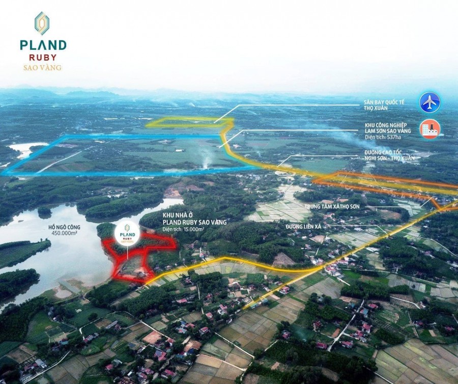 Bán đất nền nhà ở PLand Ruby Sao Vàng đất vàng Triệu Sơn, Thanh Hóa LH 0365165195