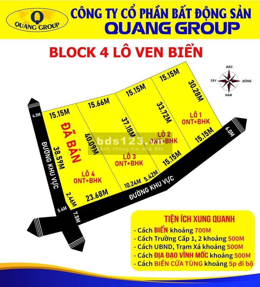 Bán đất diện tích rộng phù hợp xây dựng biệt thự, sân vườn, đường 6m, lhcc