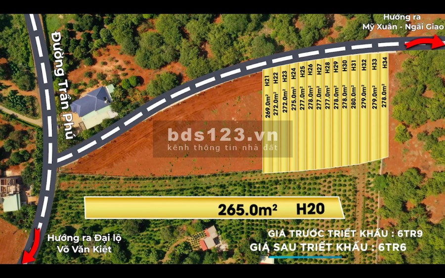 Bán lô đất ngay khu công nghiệp, diện tích 272m2 tại khu phố 3, dt 275m2