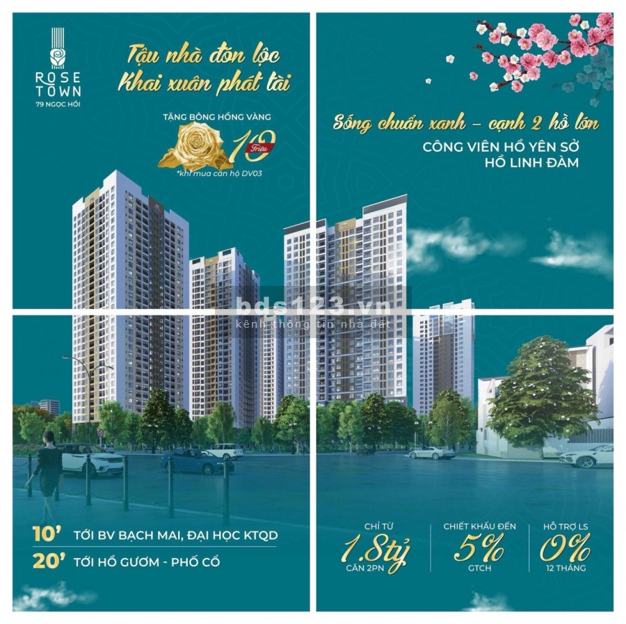 Chung cư căn hộ nhà ở Rose Town 79 Ngọc Hồi, Hoàng Liệt, Hoàng Mai, Hà Nội.