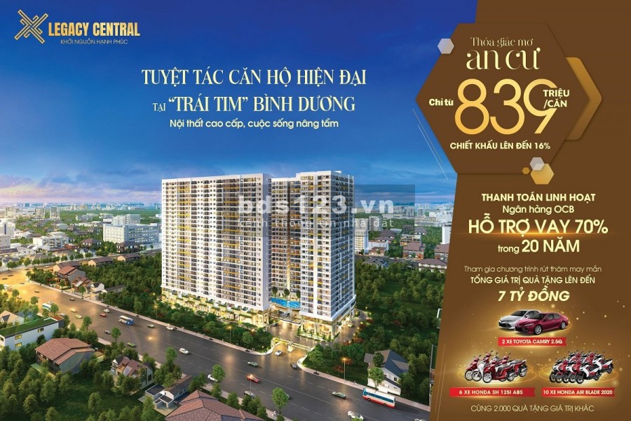 Sở hữu căn hộ ngay trung tâm TP. Thuận An chỉ 168 Tr liên hệ 0969 119 772