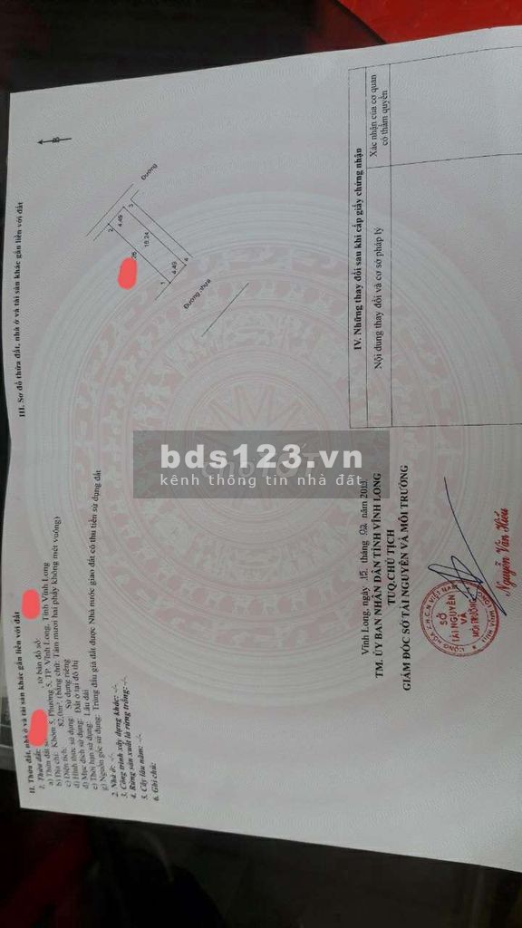 Chính chủ cần bán đất Phường 5, Thành phố Vĩnh Long, Vĩnh Long