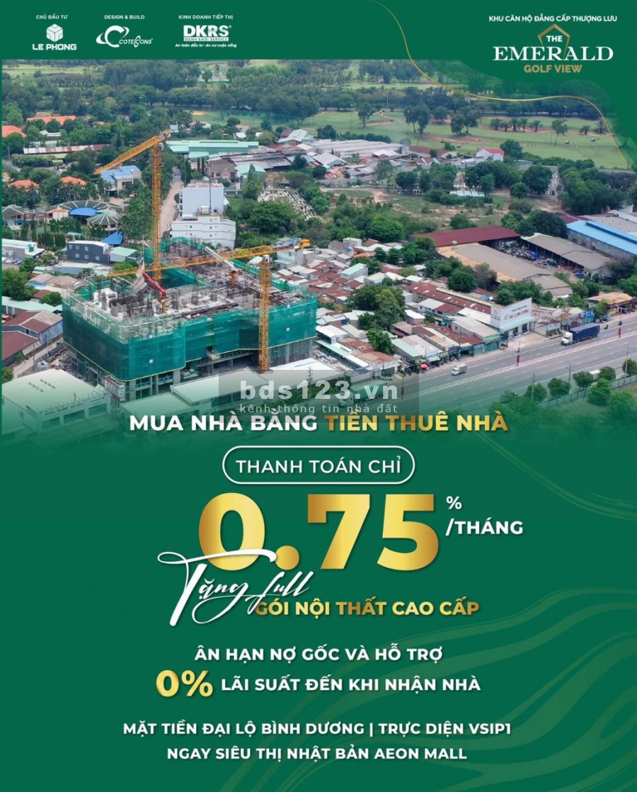 Căn Hộ Cao Cấp Sân Golf Sông Bé chỉ 5% Ký HĐMB, giá 2.1 tỷ, lhcc
