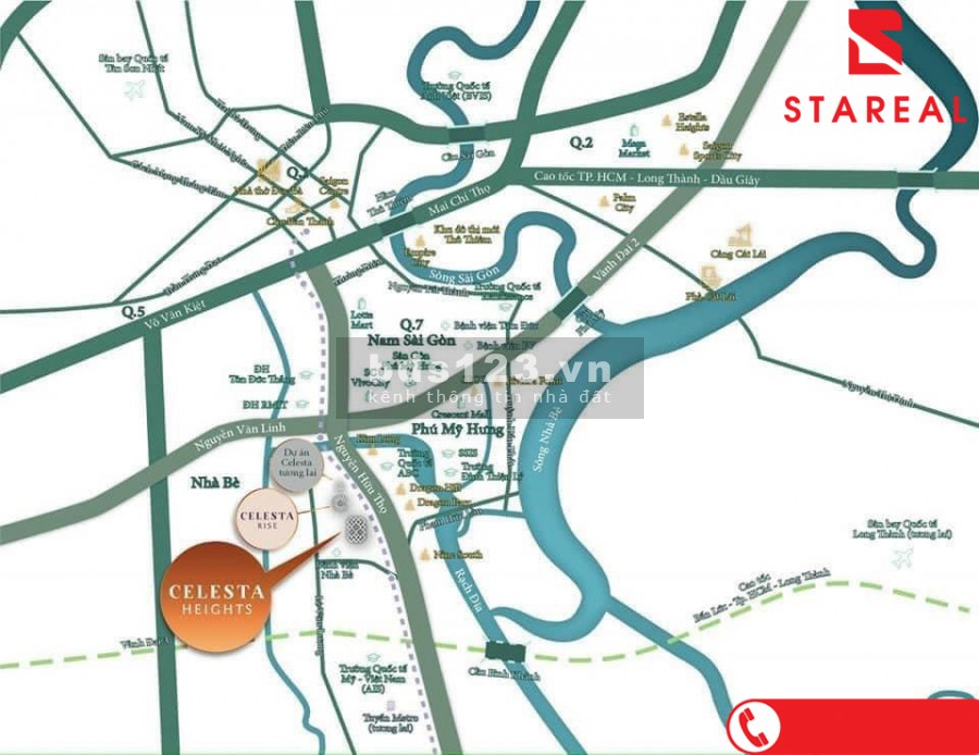 Căn hộ cao cấp Celesta Heights Nhà Bè, giá bán 55 triệu/m2 tiện ích nội khu đẳng cấp