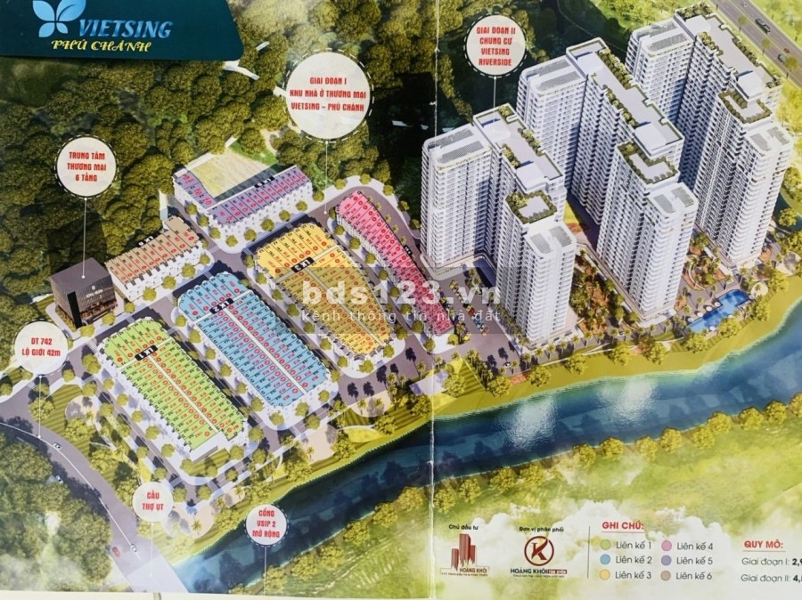 Lô góc 2 mặt tiền duy nhất, khu dân cư VietSing, ngân hàng hỗ trợ 70%