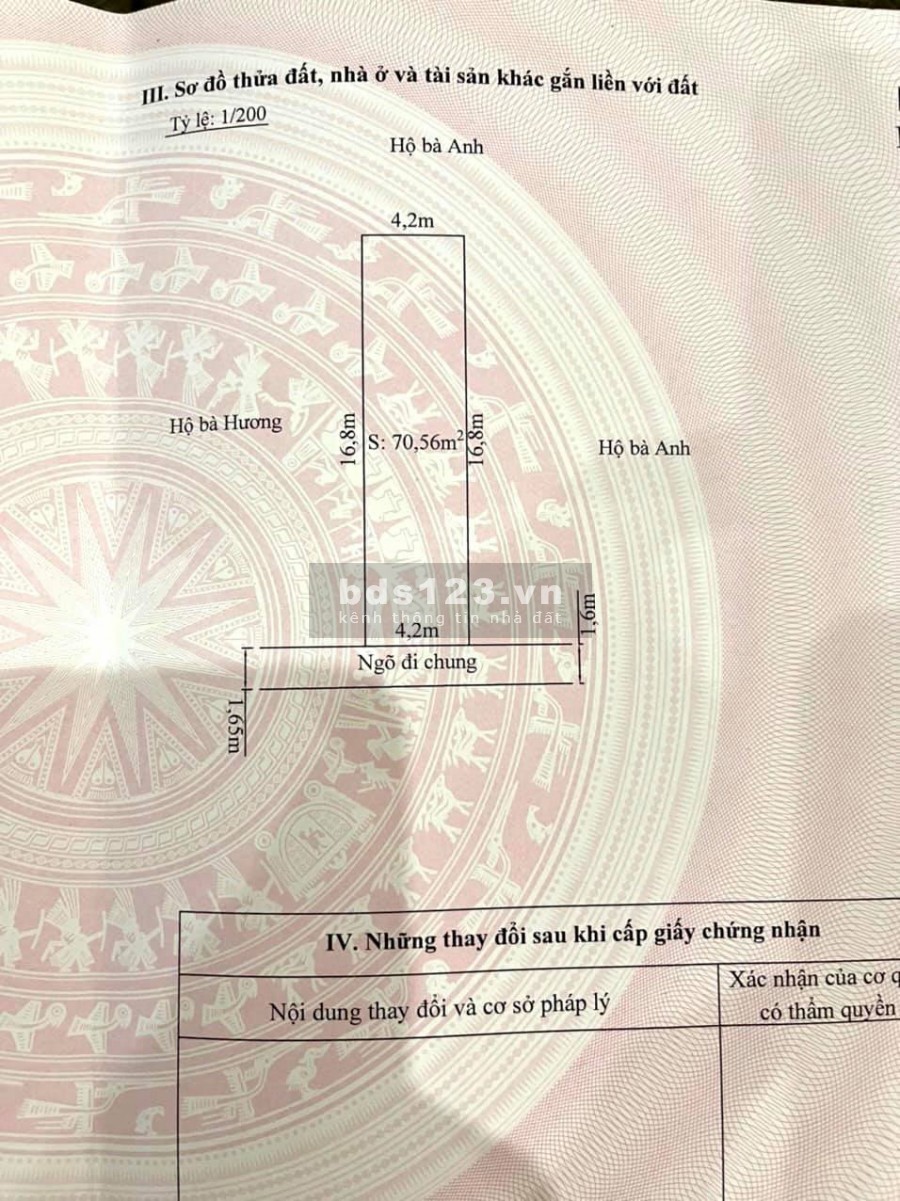 Đất chính chủ cần bán nhanh 70.65m2, giá tốt để đầu tư, lh 0838057318, có sẵn sổ