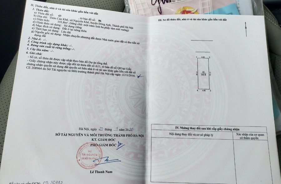 Bán đất biệt thự khu đấu giá Nguyên Khê Đông Anh, Diện tích 250m2, đã xây nhà cấp 4 rồi