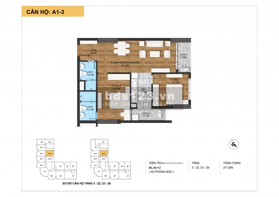 Cắt lỗ căn 2pn dt 80,36m2 ban công ĐN, tầng trung, full nội thất dự án The Park Home, trung tâm Cầu Giấy, nhận nhà T7/2021