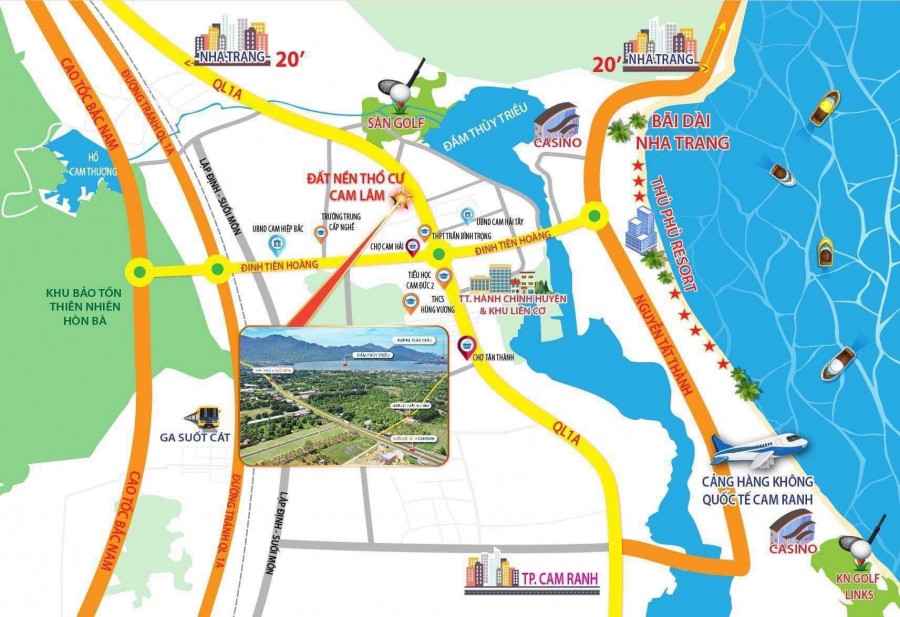 Đất nền Thổ Cư Bãi Dài Cam Lâm ven đầm Thủy Triều. Quốc Lộ 1A. giá rẻ nhất thị trường