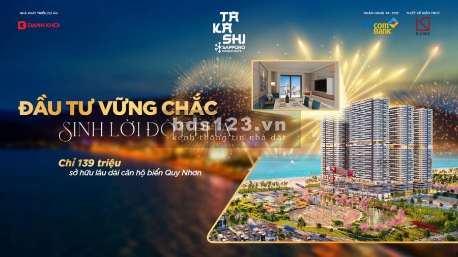 Chỉ thanh toán 20% sở hữu căn hộ nghỉ dưỡng mặt biển Quy Nhơn