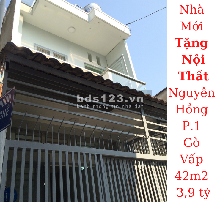 Bán nhà mới ở ngay đường Nguyên Hồng, phường 1, Gò Vấp dt 42m2 giá 3,9 tỷ thương lượng