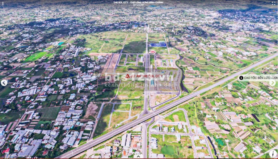Bán đất nền shophouse dự án The Sol City, 100m2, sổ hồng riêng, gần chợ Hưng Long, Bình Chánh