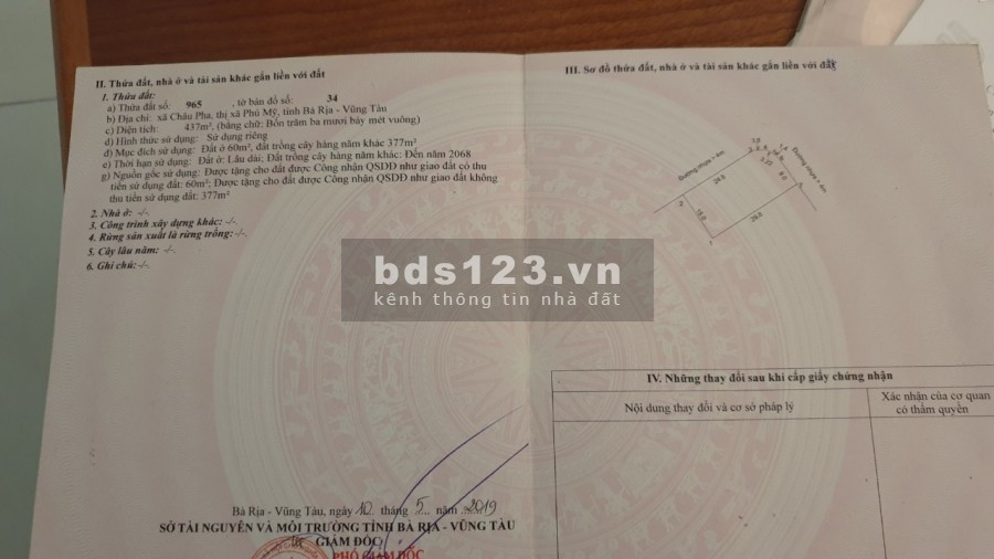 Bán Biệt Thự Vườn Châu Pha 437m2, Nền góc Châu Pha giá rẻ 60tc