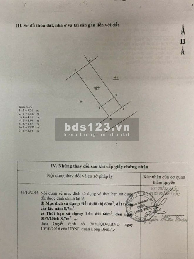 Bán đất mặt phố khu A38 Tư Đình Quận Long Biên Hà Nội diện tích 69m2