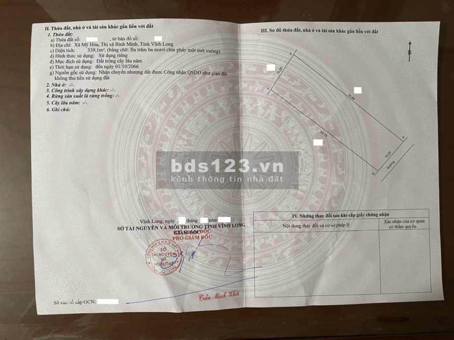Bán nền đẹp Mỹ Hòa, thị xã Bình Minh, Vĩnh Long, giá 1.2 tỷ, liên hệ chính chủ