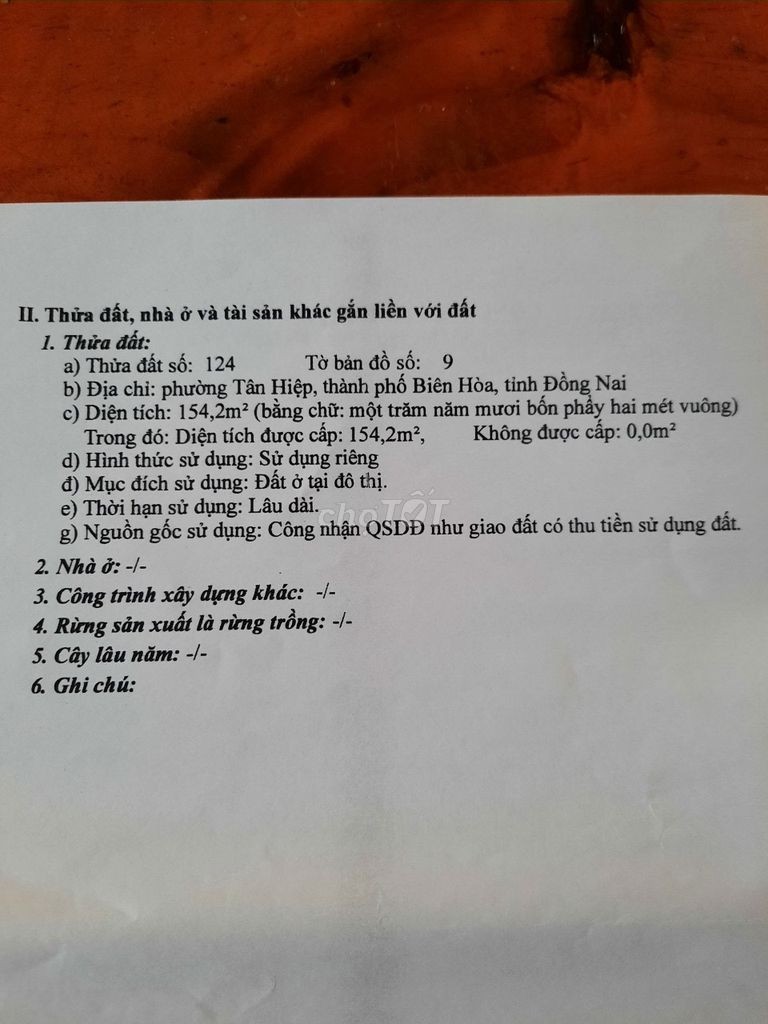 Chính chủ cần bán nhà tại Phường Tân Hiệp, giá bán 3.85 tỷ, lh 0937606146