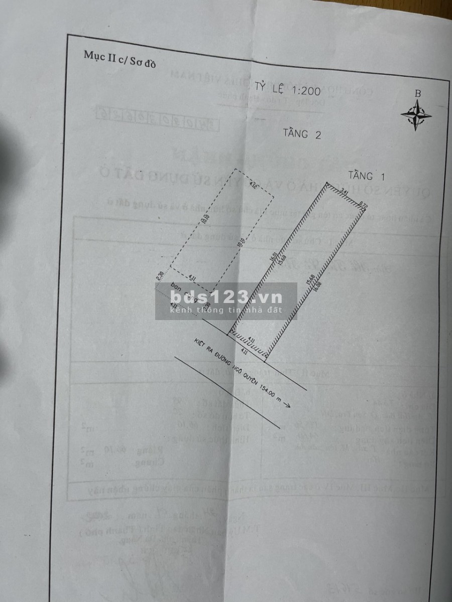 Bán nhà 2 tầng, kiệt 4m đường Ngô Quyền, An Hải Bắc, Sơn Trà, Đà Nẵng.