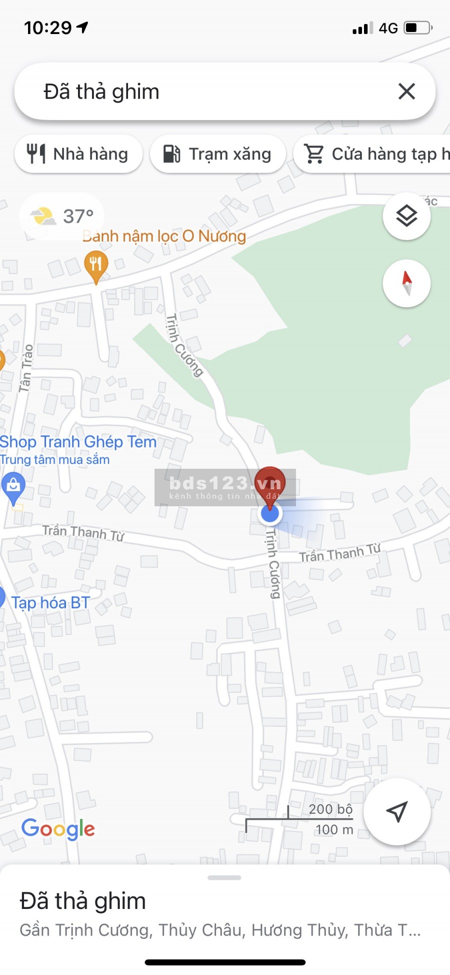 Bán lô đất GIÁ RẺ mặt tiền Trịnh Cương, phường Thủy Châu, giá bán 1,33 tỷ