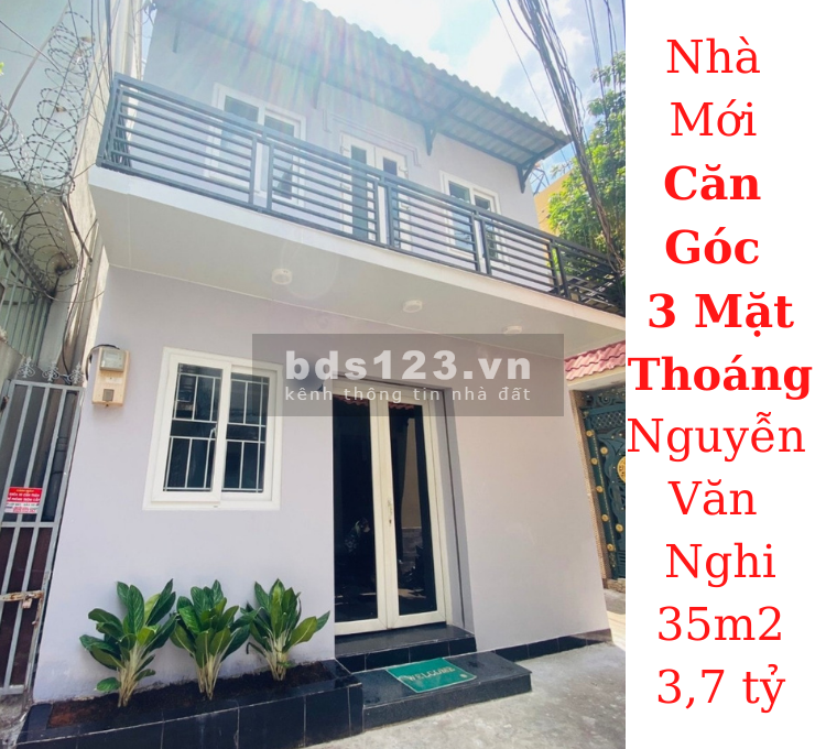 Bán nhà Mới Căn Góc! Nguyễn Văn Nghi, P.7, Gò Vấp 35m2 giá 3,7 tỷ TL