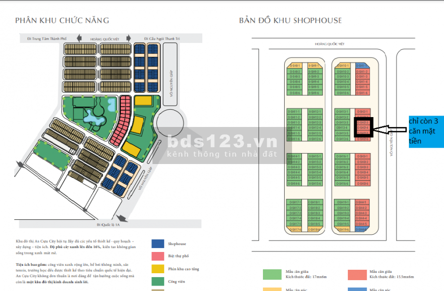 Shophouse An Cựu city vị trí trung tâm - cơ hội cho các nhà đầu tư bds (chỉ còn 3 căn mặt tiền)