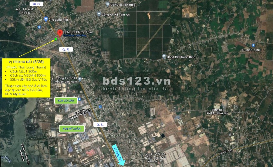 Bán lô đất hẻm đối diện UBX Phước Thái, Long Thành, Đồng Nai, chính chủ bán