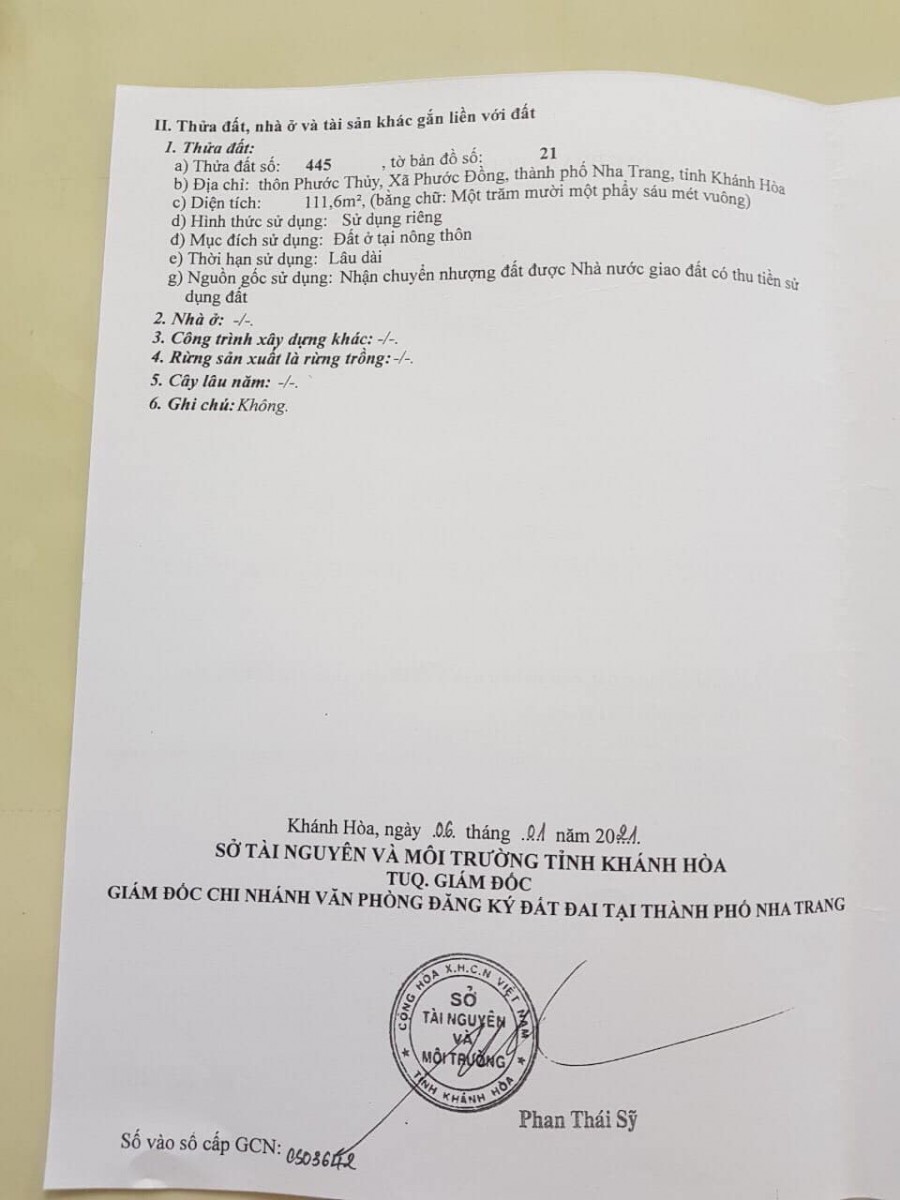Đất nền thổ cư giá đổ nợ ( đất dân) giá ngợp. Trung Tâm Hành Chính Tp Nha Trang.Khánh Hòa
