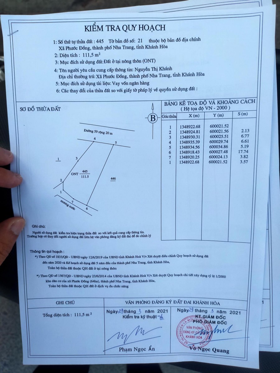 Đất nền thổ cư giá đổ nợ ( đất dân) giá ngợp. Trung Tâm Hành Chính Tp Nha Trang.Khánh Hòa