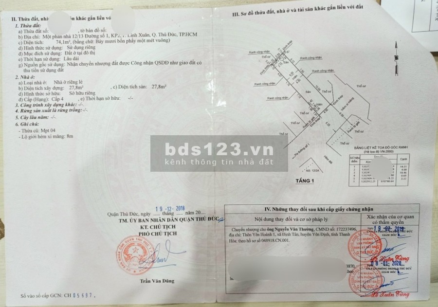 Bán gấp trả nợ 74m2, lô đất đường số 1 Linh Xuân Thủ Đức, hẻm xe hơi, giá 3.65 tỷ