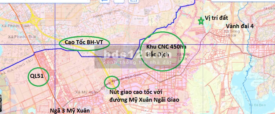 Cần bán gấp lô đất mặt tiền đường chính Mỹ Xuân Ngãi Giao