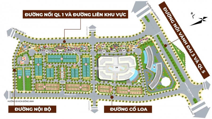 Bán 5 suất ngoại giao liền kề shophouse 319 Uy Nỗ Đông Anh giá đợt 1 chỉ từ 51 triệu/m2 đã có sổ đỏ.
