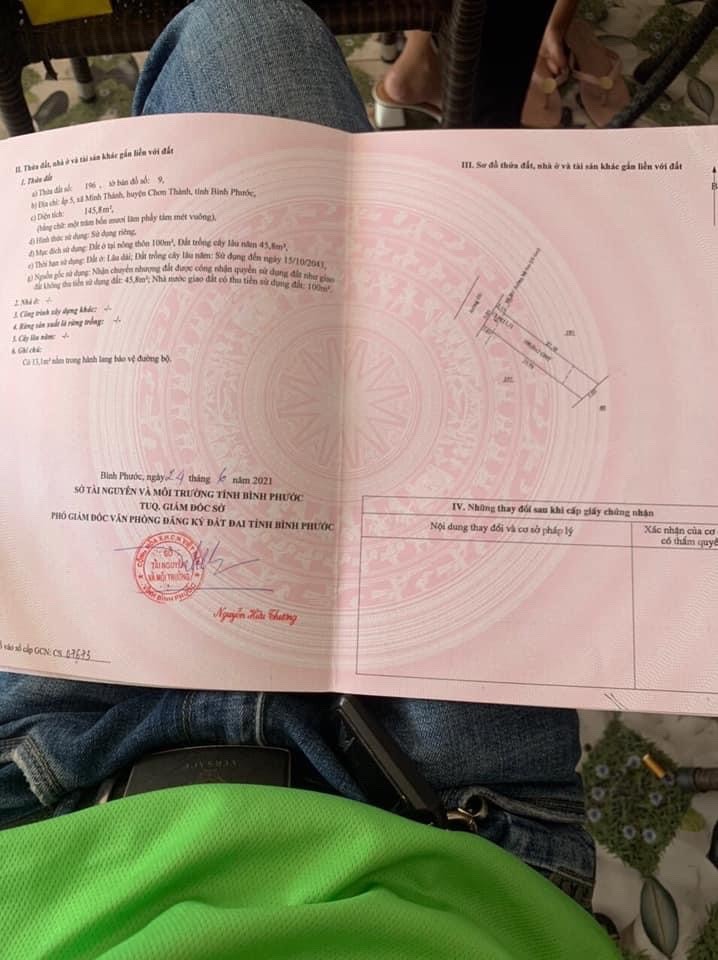 Cần bán lô đất giá rẻ gần khu công nghiệp Becamex Chơn Thành, có sổ hồng riêng. LH 0962454040