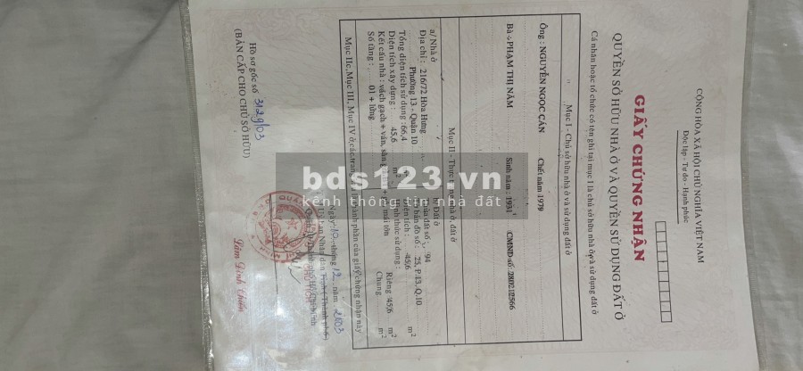 Bán nhà trung tâm Quận 10, giá bán 5.9 tỷ, có thương lượng, liên hệ 0944682049