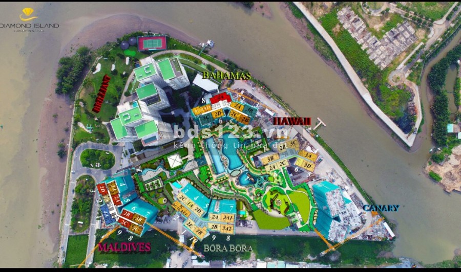 Cho thuê căn hộ 2 pn, Diamond Island giá 19 triệu/tháng bao phí, liên hệ 090.234.05.18