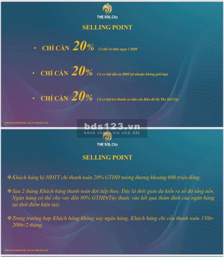 Bán đất nền The sol city, pháp lý chuẩn, giá bán 3 tỷ, khu dân cư