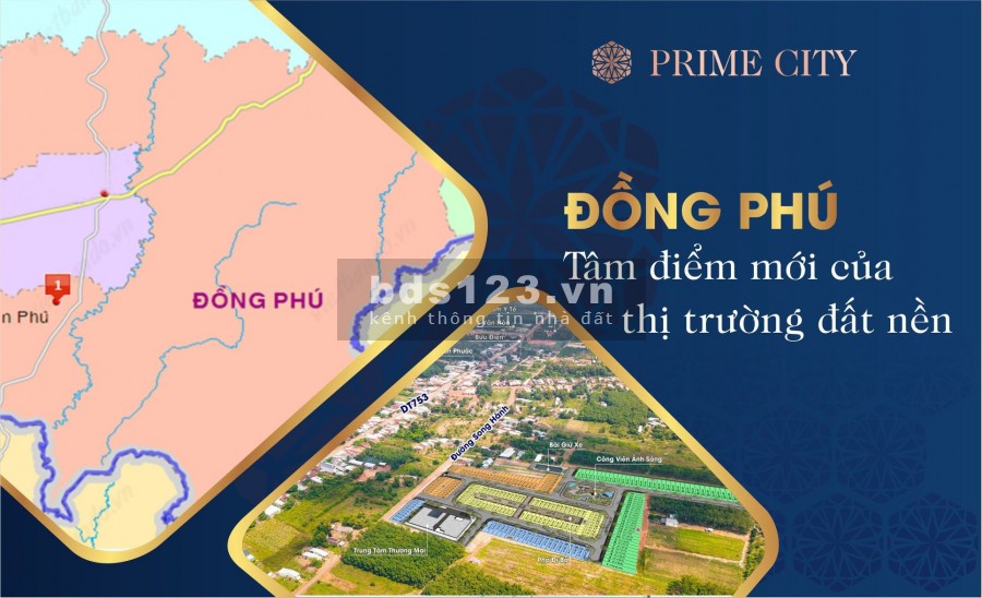 Prime City Bình Phước an cư Thịnh Vượng, 100% đất thổ cư, khu dân cư