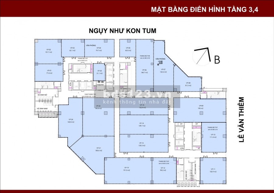 Bán sàn thương mại tòa Stellar Garden Lê Văn Thiêm, view đẹp văn phòng giá chỉ từ 2.9 tỷ